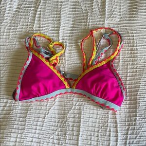 SHEIN Pink and Blue Bikini Top